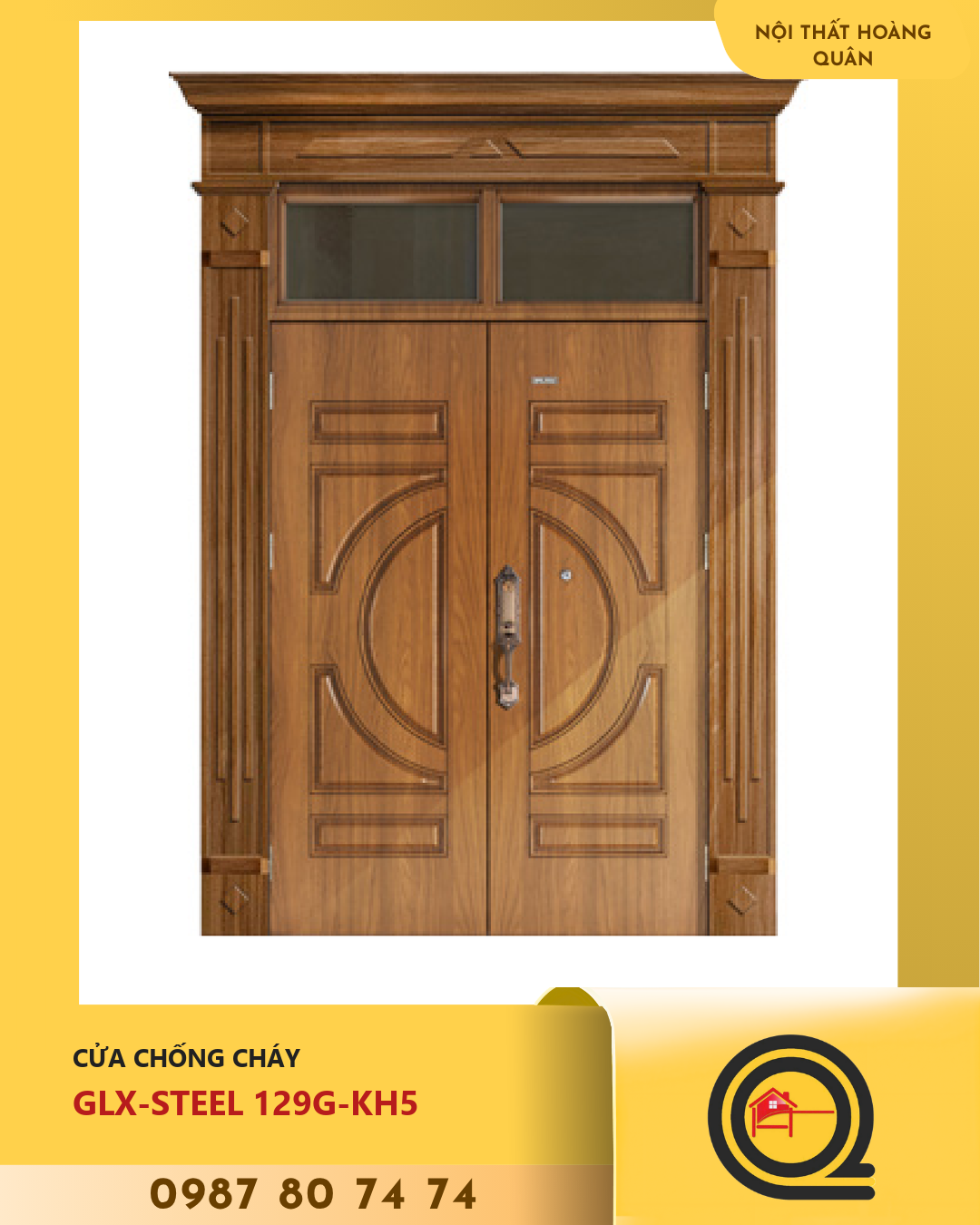 Cửa Thép Vân Gỗ GLX-STEEL 129G-KH5